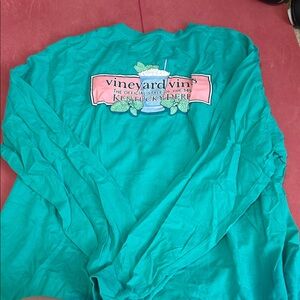 Vineyard Vines men’s derby Turquoise Long Sleeve Tee